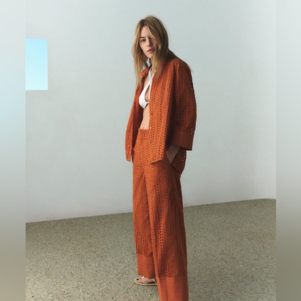 Orange Textured Two-Piece Set from Zara